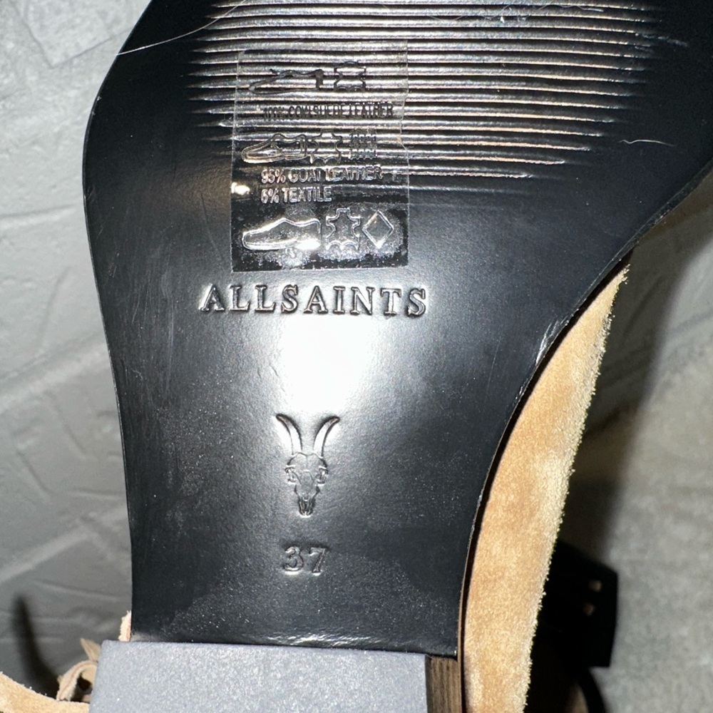 New ALL SAINTS  Layla Suede Fringe Boots Size 37 - Picture 14 of 16